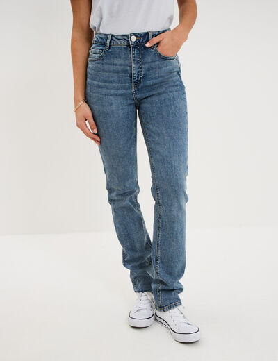 Jeans regular 5 poches coton denim stone femme