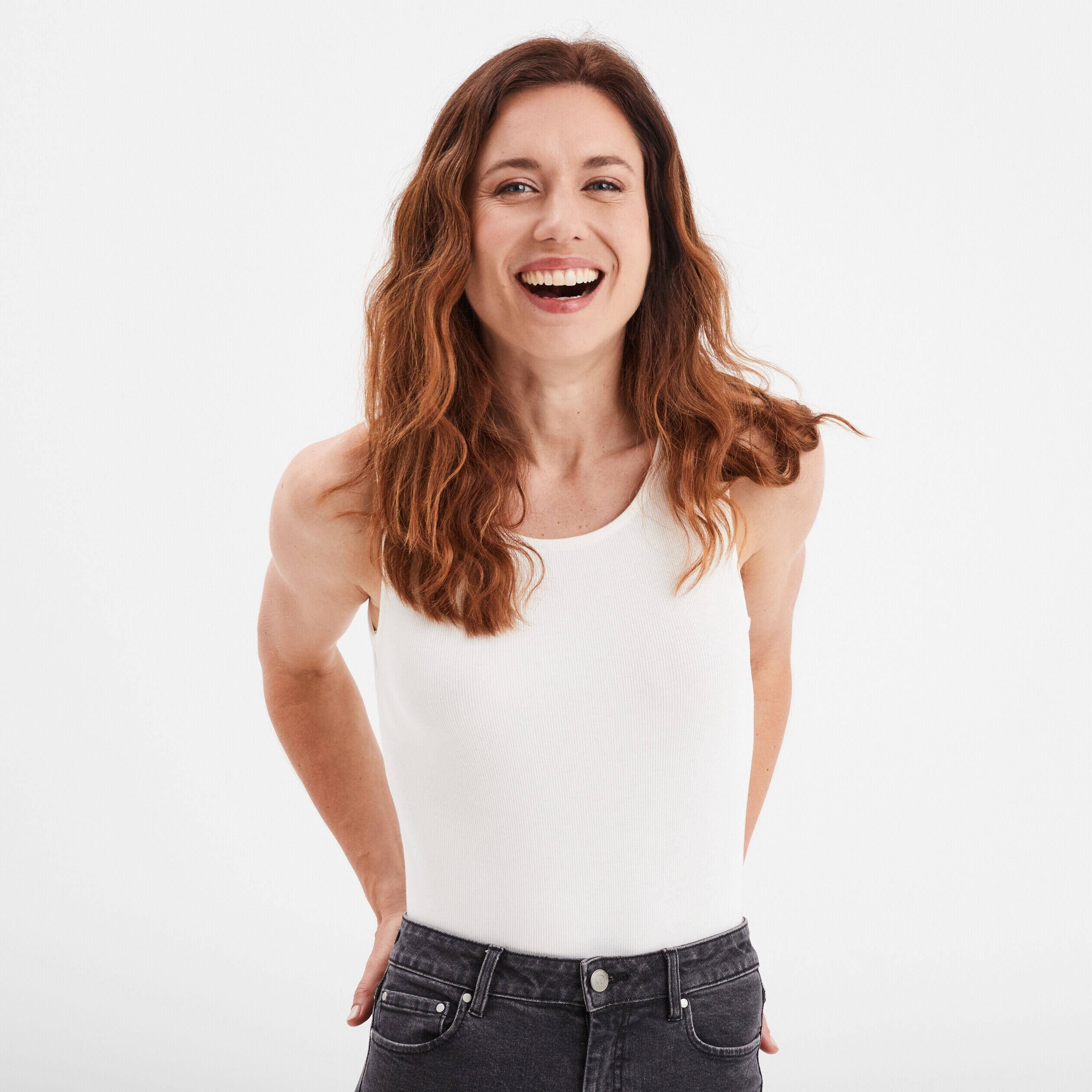 Body sans manches côtelé coton blanc femme LH