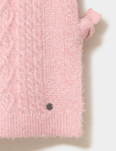 Pull sans manches noeuds c&ocirc;t&eacute;s vieux rose fille
