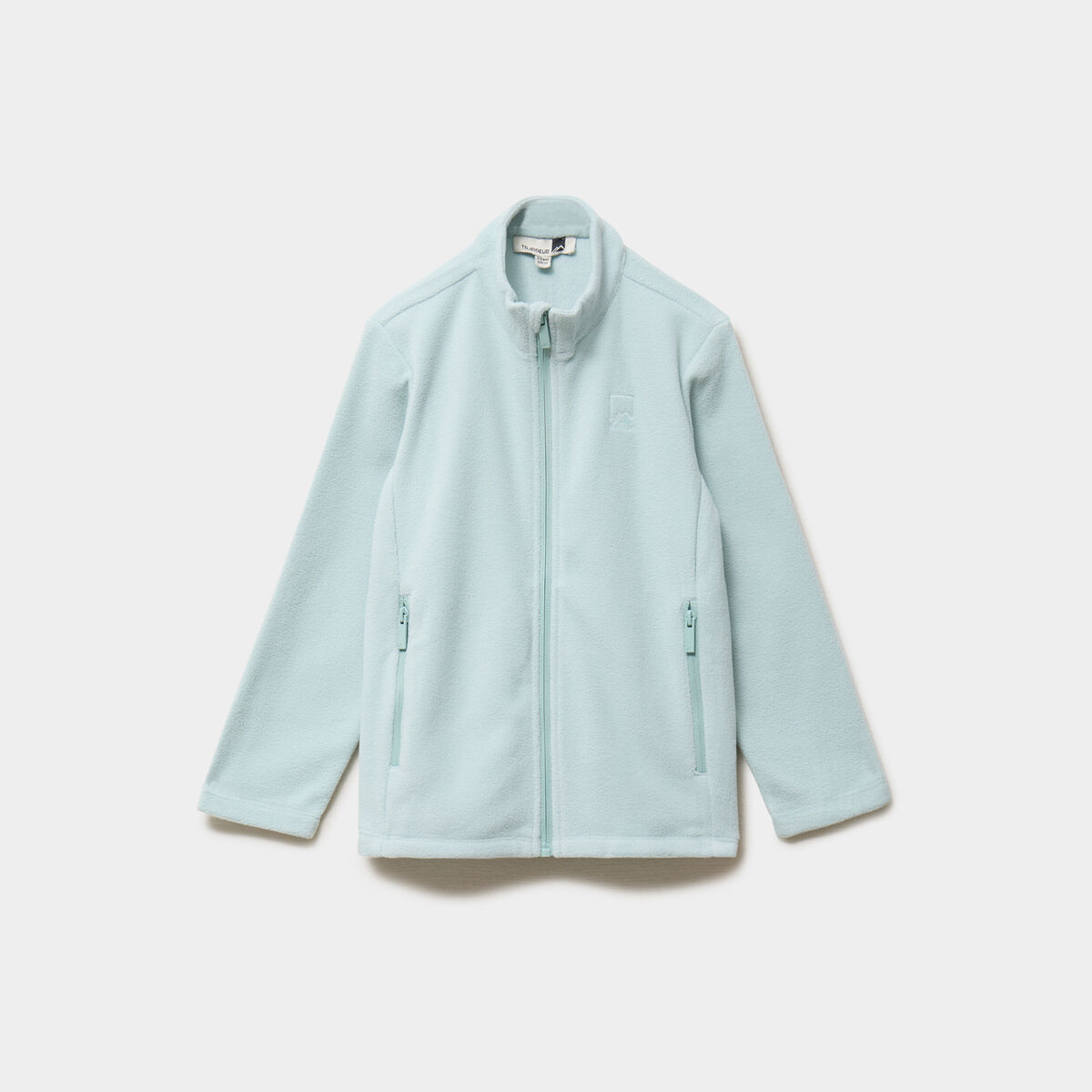 Gilet effet polaire zipp&eacute; col montant bleu gris fille
