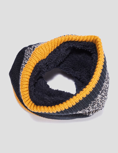 Snood doublé jaune moutarde garçon