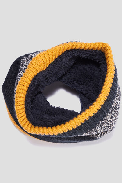 Snood doublé jaune moutarde garçon