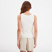 Débardeur dentelle col rond blanc femme