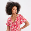 Robe patineuse manches courtes rouge femme