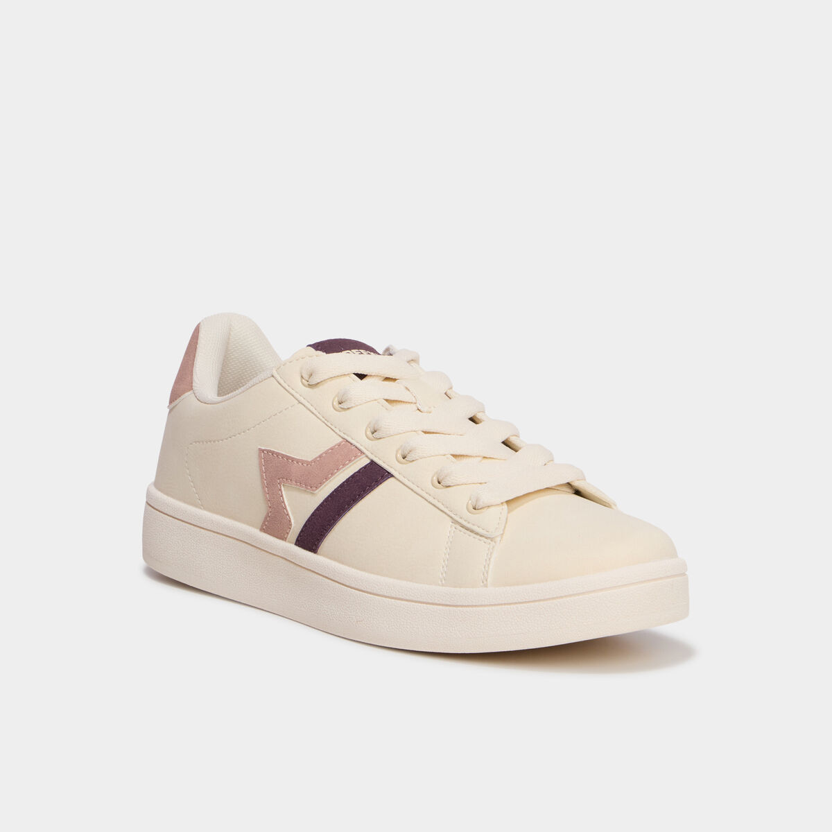 Baskets &agrave; lacets su&eacute;dine violet femme