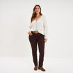 T-shirt col en V broderie et cordons ecru femme grande taille