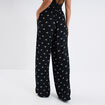 Pantalon fluide large crêpe noir femme