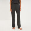 Pantalon fluide taille &eacute;lastiqu&eacute;e gris fonc&eacute; femme