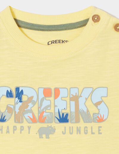 T-shirt manches courtes coton Creeks jaune bébé garçon