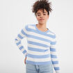 Pull côtelé manches longues Creeks blanc femme
