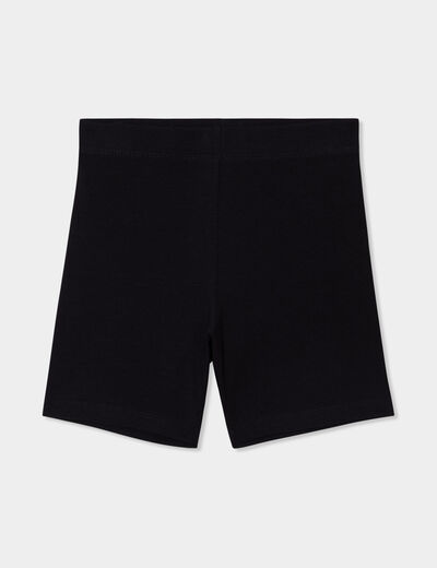 Legging short coton taille élastiquée noir fille