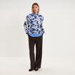 Pull col rond manches longues relax bleu clair femme