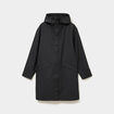 Parka imperm&eacute;able coupe-vent &agrave; capuche noir femme
