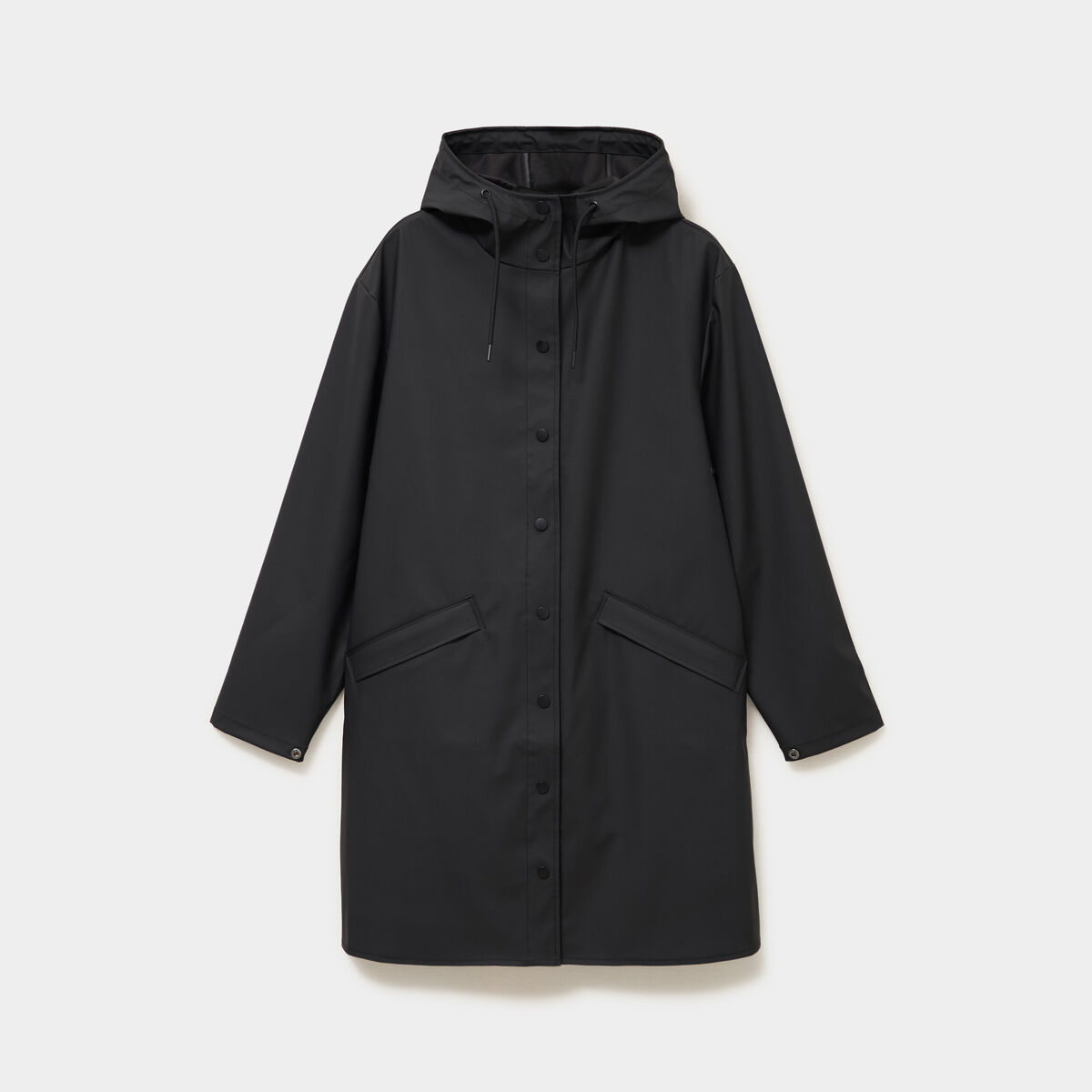 Parka imperm&eacute;able coupe-vent &agrave; capuche noir femme