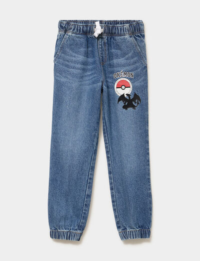 Jean battle coton Pok&eacute;mon bleu gar&ccedil;on