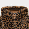 Veste imitation fourrure &agrave; capuche marron fille