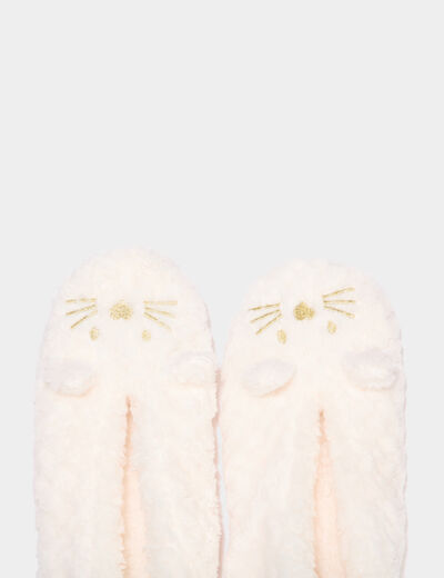 Chaussons ballerines avec étui blanc femme