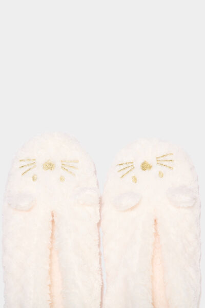 Chaussons ballerines avec &eacute;tui blanc femme