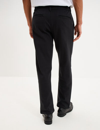 Pantalon chino regular taille &eacute;lastiqu&eacute;e noir homme