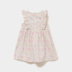 Robe patineuse avec volants coton ecru b&eacute;b&eacute; fille