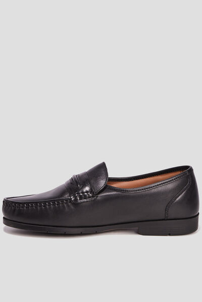 Mocassins en cuir noir homme