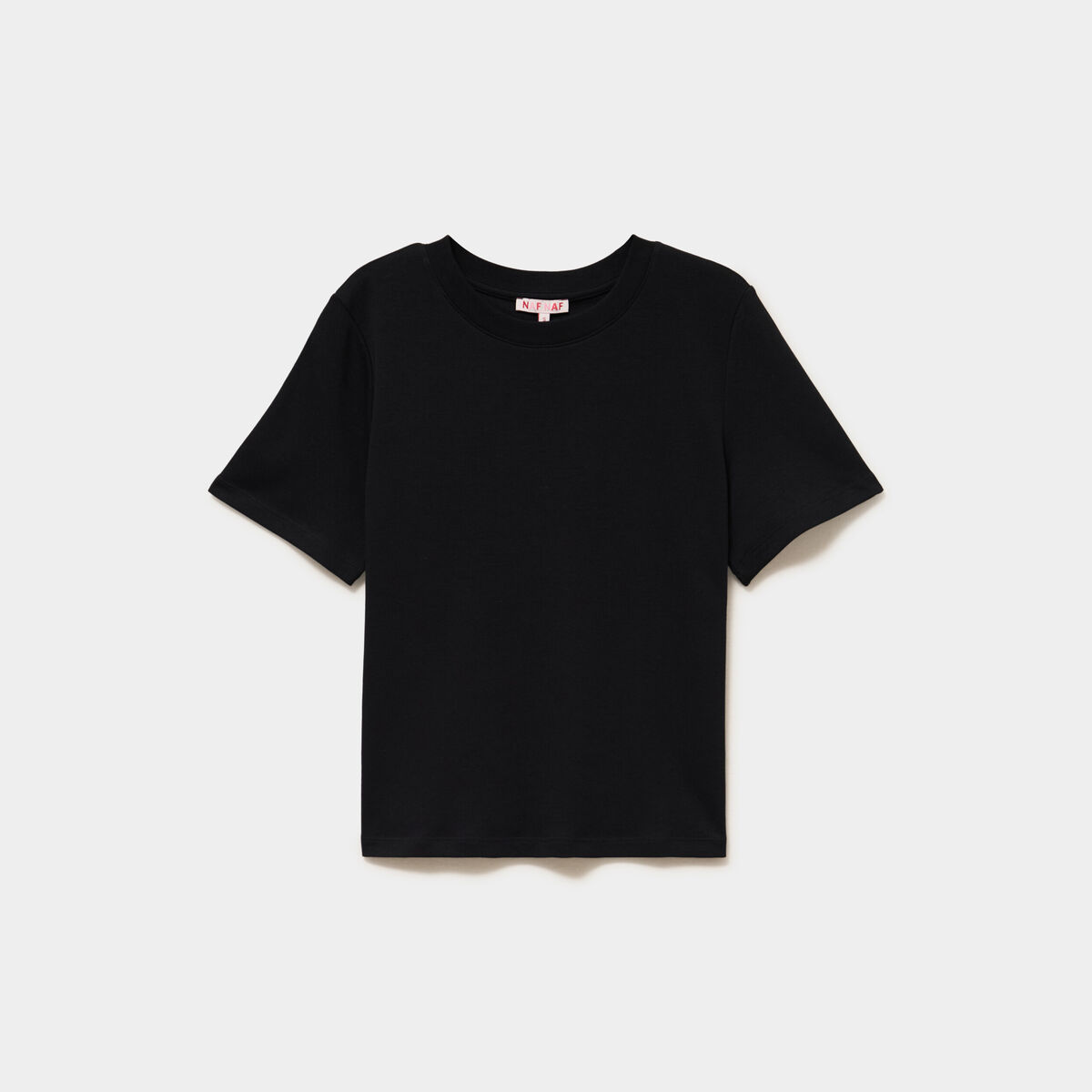 T-shirt manches courtes col rond coton noir femme