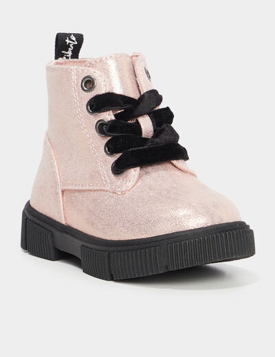 Bottines à paillettes Liberto rose bébé fille
