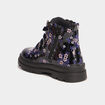 Boots crant&eacute;es &agrave; lacets noir fille