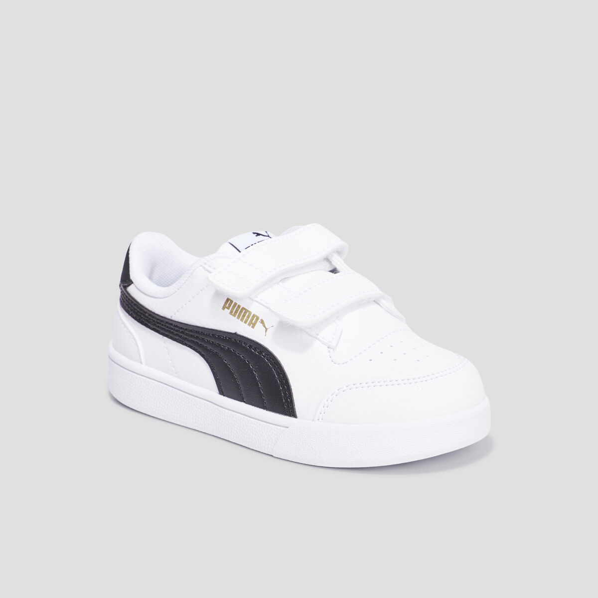 Tennis basses à scratchs Puma Shuffle blanc garçon