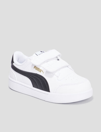 Tennis basses à scratchs Puma Shuffle blanc garçon