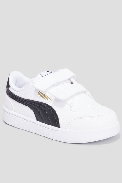 Tennis basses à scratchs Puma Shuffle blanc garçon