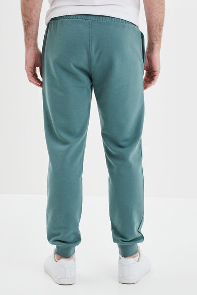 Jogging droit molleton vert foncé homme