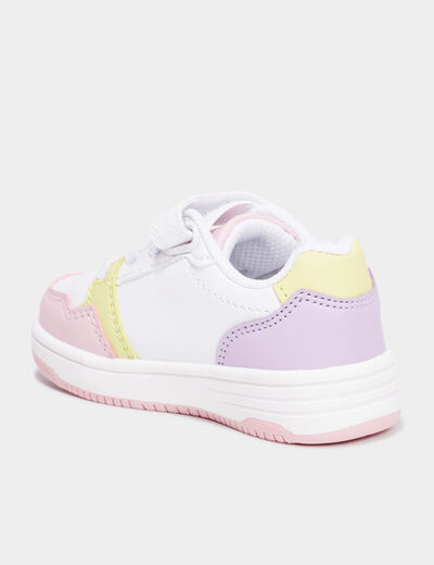 Tennis basses à scratchs multicolore bébé fille