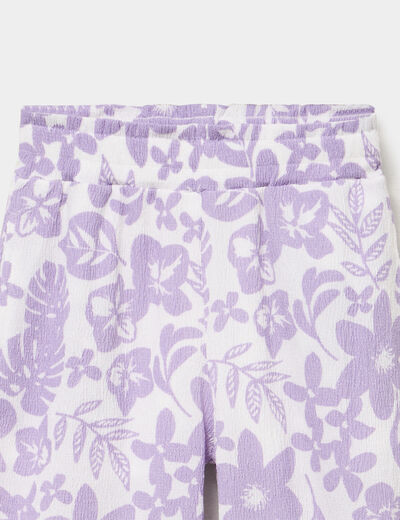 Pantalon taille &eacute;lastiqu&eacute;e effet froiss&eacute; parme fille