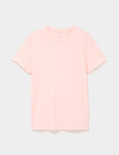 T-shirt de sport droit manches courtes orange fluo femme