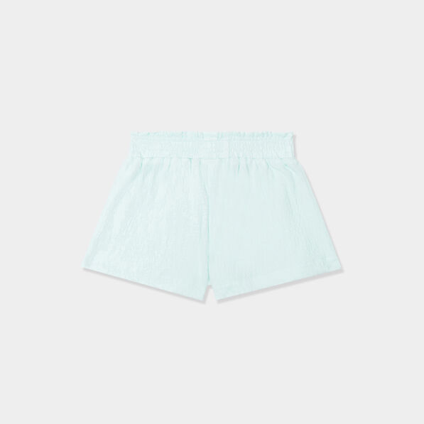 short fluide taille smockee bleu pastel bebef Short fluide taille smockée bleu pastel bébé fille