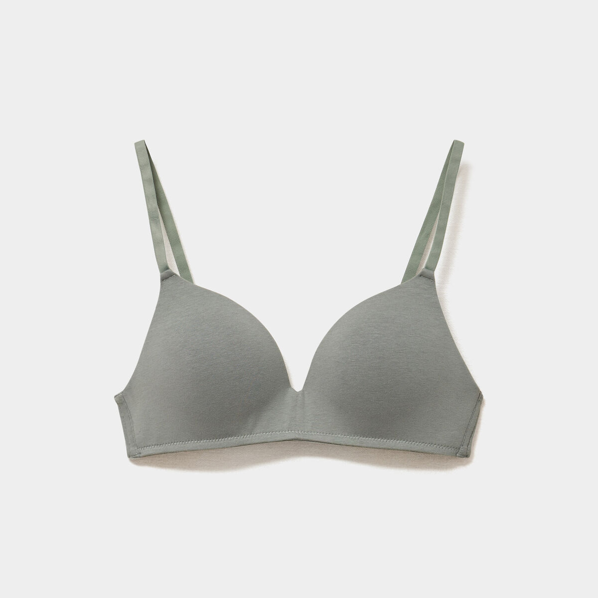 Soutien-gorge triangle coton majoritaire vert clair femme