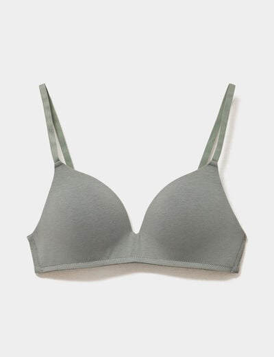Soutien-gorge triangle coton majoritaire vert clair femme
