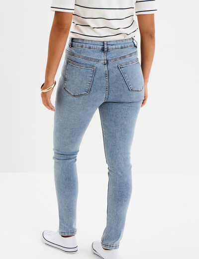 Jeans skinny taille haute denim double stone femme