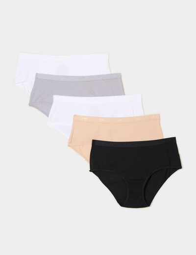 Lot 5 shortys coton sable femme