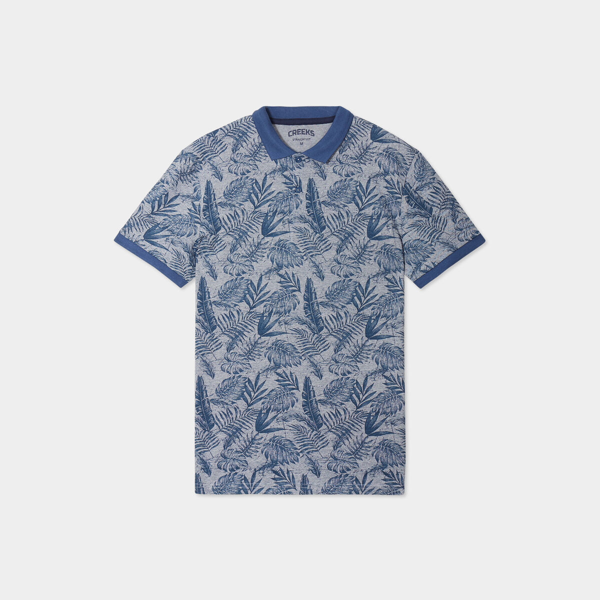 Polo droit manches courtes coton Creeks bleu marine homme