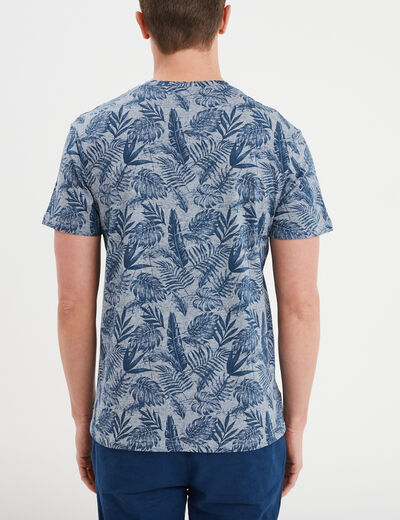 T-shirt manches courtes col rond bleu marine homme
