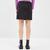 Jupe droite fendue noir femme
