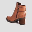 Bottines à talons en cuir marron femme