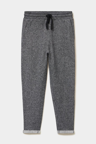 Pantalon jogging taille haute gris femme