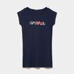Chemise de nuit manches courtes coton bleu marine femme