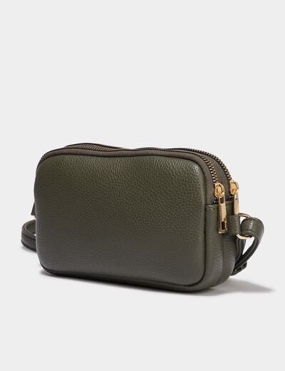 Sac bandouli&egrave;re 2 compartiments vert kaki femme