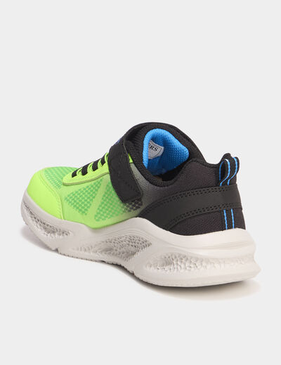 Baskets running semelles lumineuses vert fluo garçon