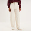 Pantalon ballon taille haute ecru femme