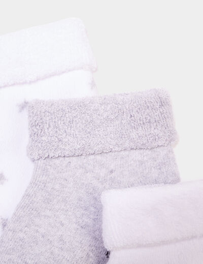 Lot 3 paires chaussettes blanc bébé garçon